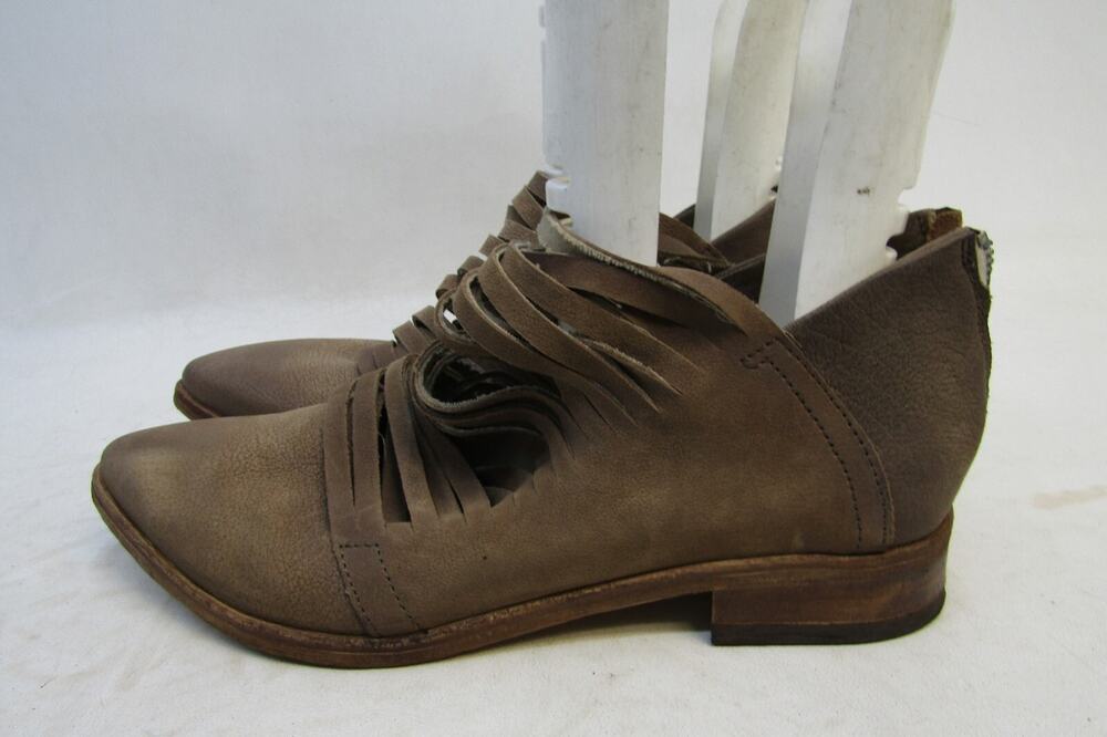 Free People Womens Size 41 EUR Brown Leather Zip Ankle Fashion Booties